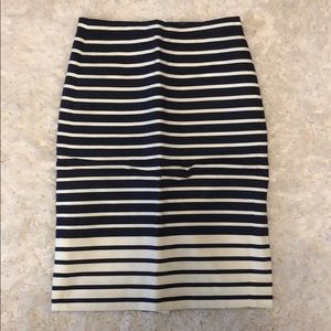J.Crew No.2 Pencil Skirt in Colorblock Stripe